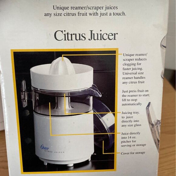 Vintage Oster Sunbeam Automatic Citrus Juicer Electric 3181 4100-08 White - Picture 6 of 9